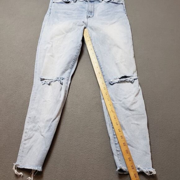 BDG High Rise Twig Crop Ankle Distressed Blue Jeans 28w light wash - Picture 11 of 12